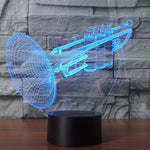 Lampada da scrivania con lampada stereo visiva creativa a 7 colori, luce notturna, Trumpet Shape