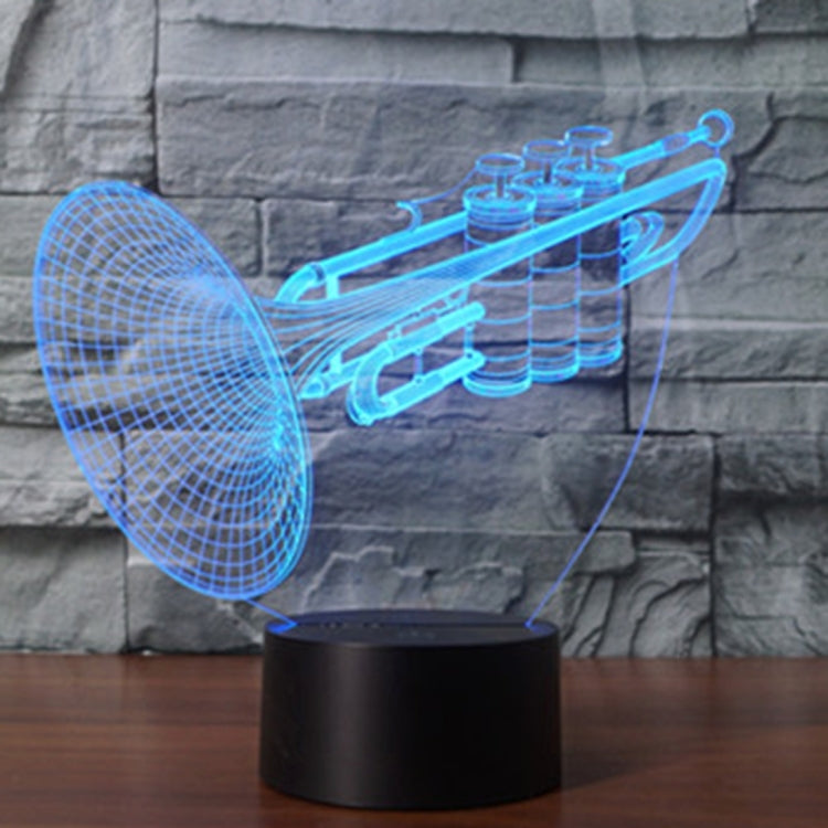 Lampada da scrivania con lampada stereo visiva creativa a 7 colori, luce notturna, Trumpet Shape
