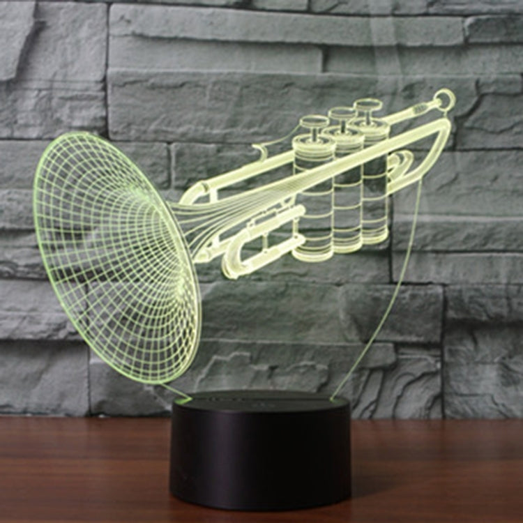 Lampada da scrivania con lampada stereo visiva creativa a 7 colori, luce notturna, Trumpet Shape