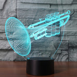 Lampada da scrivania con lampada stereo visiva creativa a 7 colori, luce notturna, Trumpet Shape