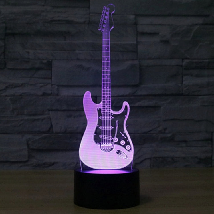 Lampada da scrivania con lampada stereo visiva creativa a 7 colori, luce notturna, Electric Guitar Shape
