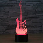 Lampada da scrivania con lampada stereo visiva creativa a 7 colori, luce notturna, Electric Guitar Shape