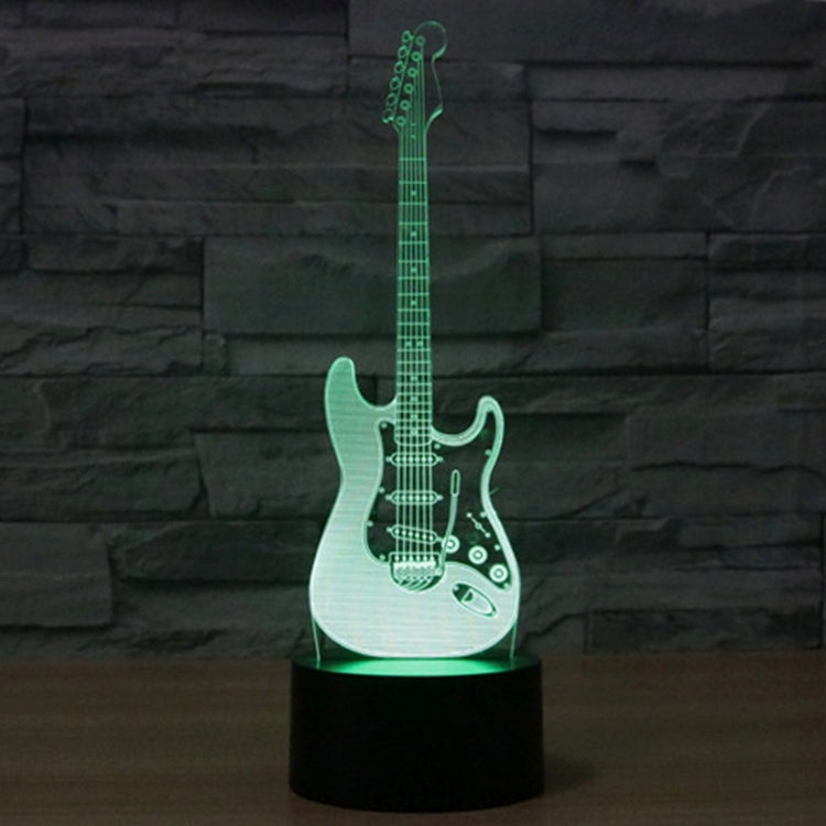 Lampada da scrivania con lampada stereo visiva creativa a 7 colori, luce notturna, Electric Guitar Shape