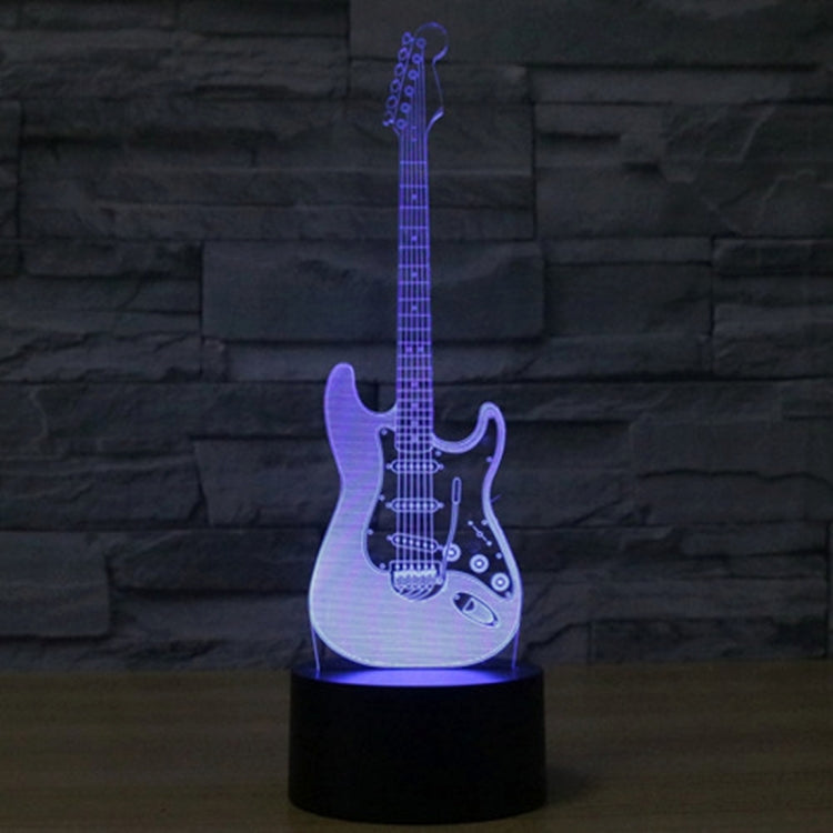 Lampada da scrivania con lampada stereo visiva creativa a 7 colori, luce notturna, Electric Guitar Shape