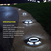 Lampada da terra solare LED impermeabile IP68 4 pezzi