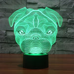 Lampada da scrivania con lampada stereo visiva creativa a 7 colori, luce notturna, Dog Shape