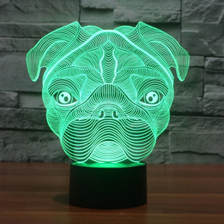 Lampada da scrivania con lampada stereo visiva creativa a 7 colori, luce notturna, Dog Shape