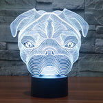 Lampada da scrivania con lampada stereo visiva creativa a 7 colori, luce notturna, Dog Shape