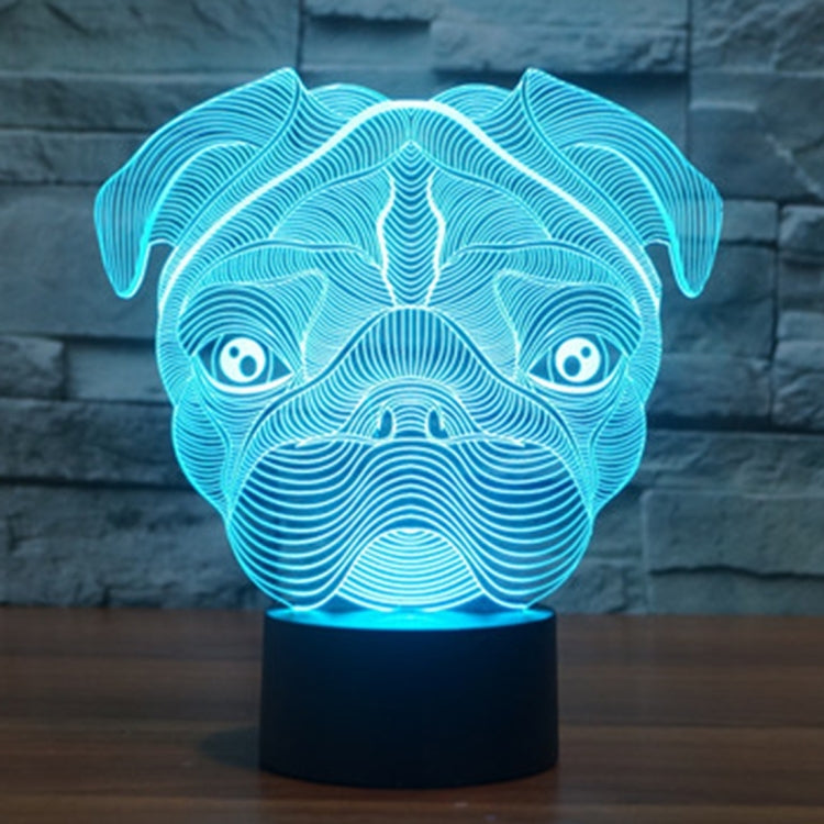 Lampada da scrivania con lampada stereo visiva creativa a 7 colori, luce notturna, Dog Shape