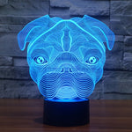 Lampada da scrivania con lampada stereo visiva creativa a 7 colori, luce notturna, Dog Shape