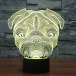 Lampada da scrivania con lampada stereo visiva creativa a 7 colori, luce notturna, Dog Shape
