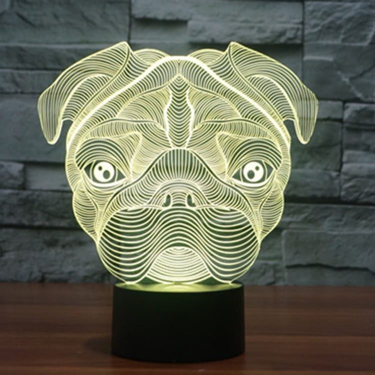 Lampada da scrivania con lampada stereo visiva creativa a 7 colori, luce notturna, Dog Shape