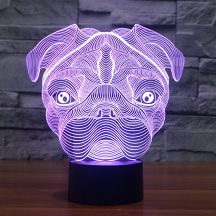 Lampada da scrivania con lampada stereo visiva creativa a 7 colori, luce notturna, Dog Shape