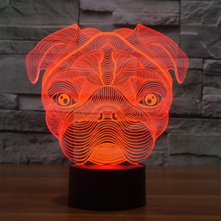 Lampada da scrivania con lampada stereo visiva creativa a 7 colori, luce notturna, Dog Shape