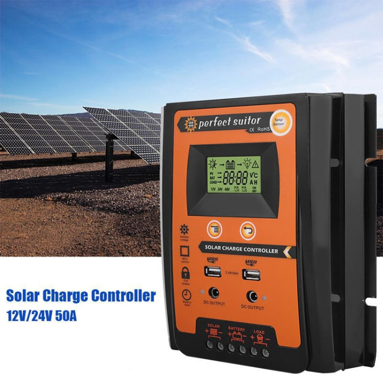 50A 12/24V Portable Solar Charging Controller