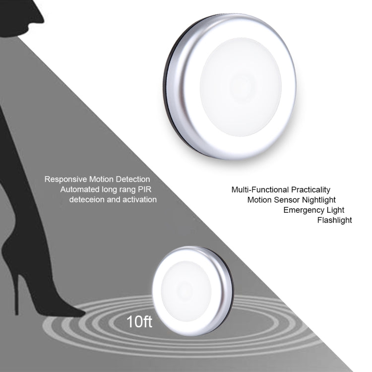 Mini lampada a 6 LED per armadio/armadietto/scale/camera da letto, distanza sensore: 5 m, DC 5 V
