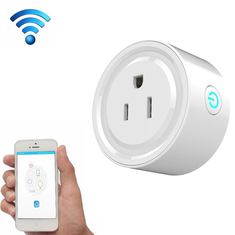 Mini spina WiFi a forma rotonda da 10A APP Presa intelligente con temporizzazione del telecomando Funziona con Alexa e Google Home, CA 100-240 V, spina americana, 10A US Plug(Round Shape)