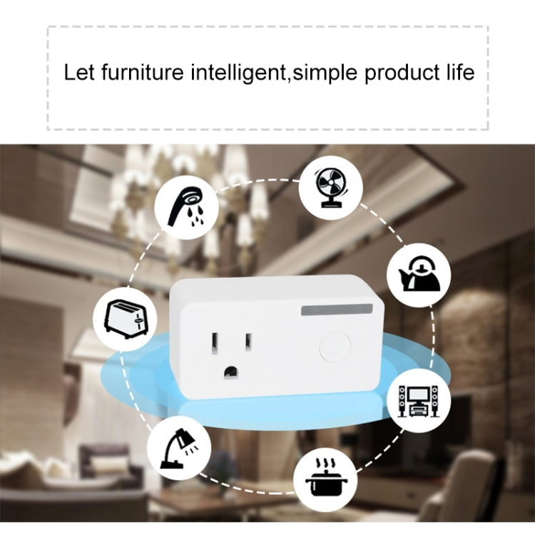 10A 2.4GHz WiFi Remote Control Timing Smart Socket APP Works with Alexa and Google Home, AC 110-250V, US Plug