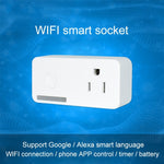 10A 2.4GHz WiFi Remote Control Timing Smart Socket APP Works with Alexa and Google Home, AC 110-250V, US Plug