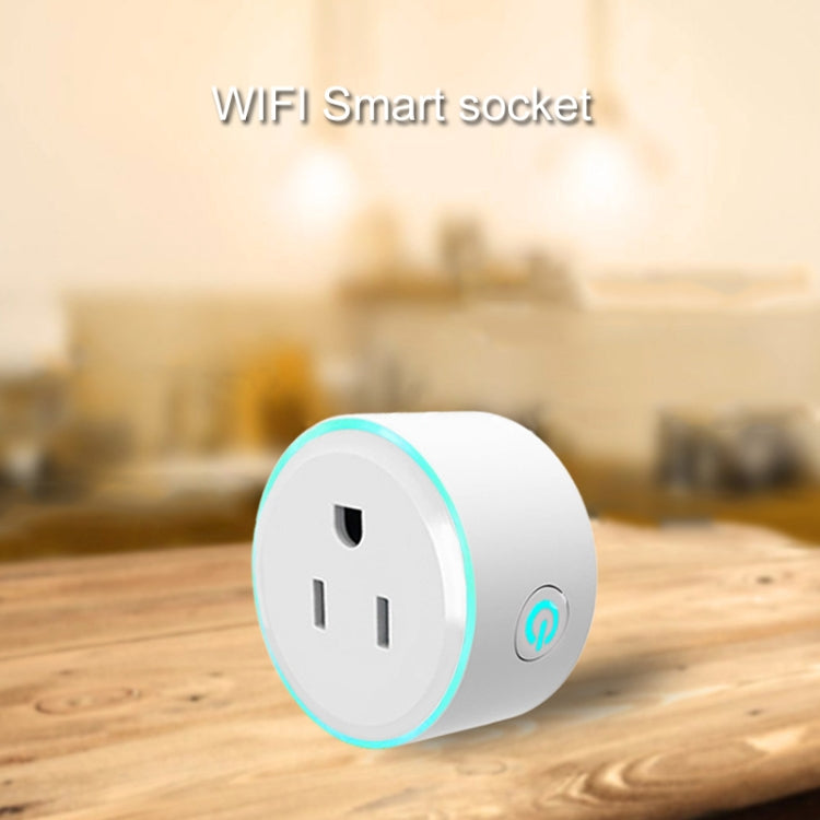 Mini spina WiFi da 2,4 GHz a forma rotonda da 10 A, presa intelligente con temporizzazione del telecomando APP, funziona con Alexa e Google Home e luce respiratoria colorata, CA 100-240 V, presa americana