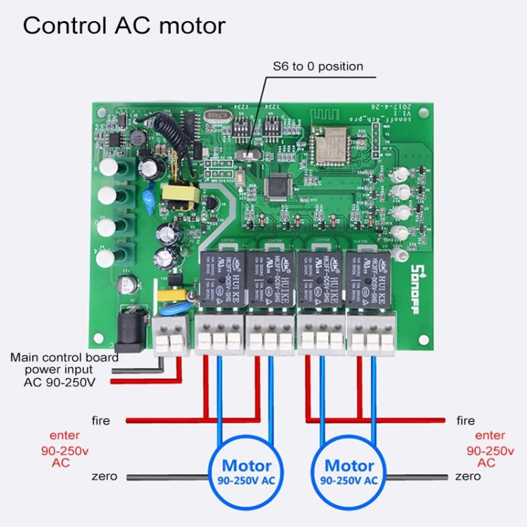 Telecomando Sonoff 4CH Pro 433 MHz + interruttore timer intelligente WiFi, interblocco/autobloccante, 3 modalità di lavoro, compatibile con Alexa e Google Home, supporto iOS e Android, 4CH Pro