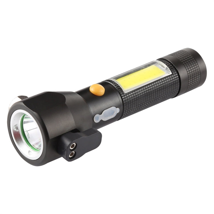 Torcia LED ricaricabile impermeabile 10W 450 lumen IPX4 con martello di sicurezza e 3 modalità