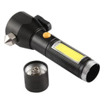 Torcia LED ricaricabile impermeabile 10W 450 lumen IPX4 con martello di sicurezza e 3 modalità