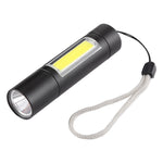 Torcia XPE + COB impermeabile con ricarica USB A1, messa a fuoco fissa, con 3 modalità e scatola di immagazzinaggio, A1
