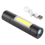 Torcia XPE + COB impermeabile con ricarica USB A1, messa a fuoco fissa, con 3 modalità e scatola di immagazzinaggio, A1