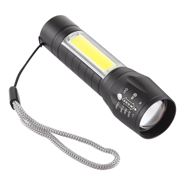 Torcia XPE + COB impermeabile con ricarica USB A2 con 3 modalità e scatola di immagazzinaggio, A2