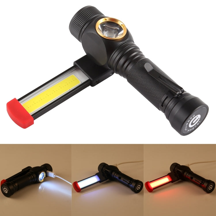 W550 10W 800LM Ricarica USB T6 + COB IPX6 Lampada da lavoro potente torcia a LED impermeabile con 5 modalità