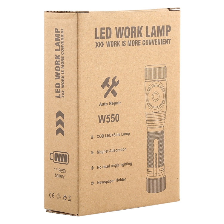 W550 10W 800LM Ricarica USB T6 + COB IPX6 Lampada da lavoro potente torcia a LED impermeabile con 5 modalità