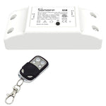 Sonoff 433MHz DIY WiFi Smart Wireless Remote Control Timer Module Power Switch with 4 Key Remote Control for Smart Home, Support iOS and Android, 433MHz with Remote Control