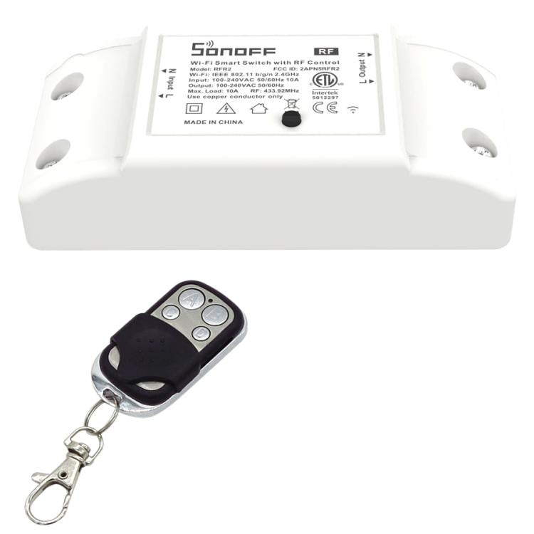 Sonoff 433MHz DIY WiFi Smart Wireless Remote Control Timer Module Power Switch with 4 Key Remote Control for Smart Home, Support iOS and Android, 433MHz with Remote Control
