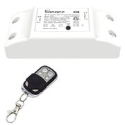 Sonoff 433MHz DIY WiFi Smart Wireless Remote Control Timer Module Power Switch with 4 Key Remote Control for Smart Home, Support iOS and Android, 433MHz with Remote Control