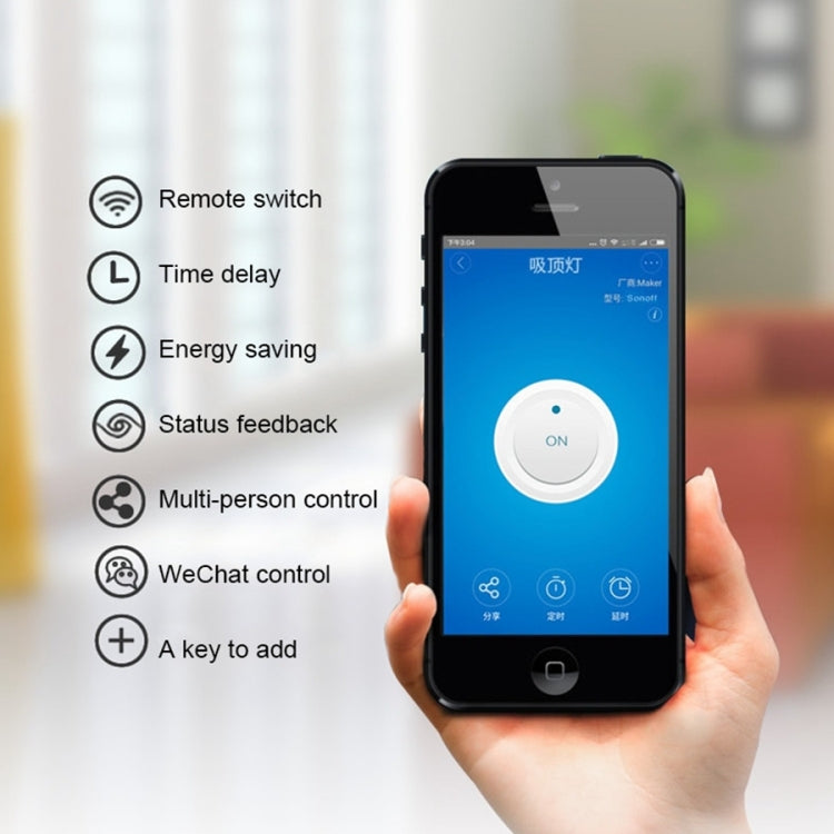 Sonoff 433 MHz DIY WiFi Smart Wireless Remote Control Modulo timer Interruttore di alimentazione con telecomando a 4 tasti per Smart Home, supporto iOS e Android, 433MHz with Remote Control