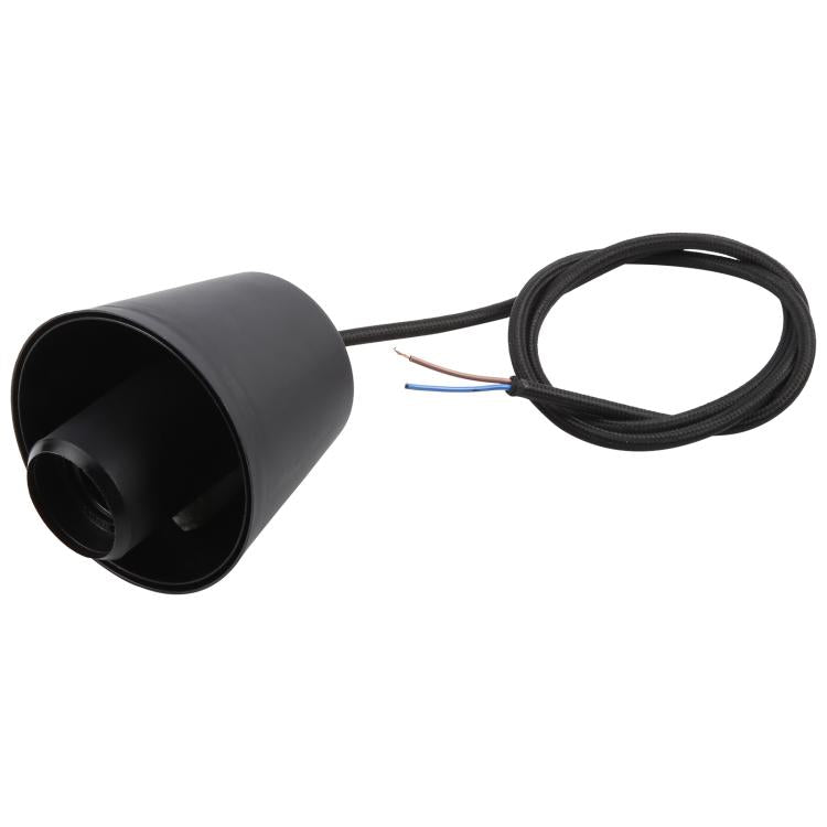 Portalampada E27 Lampadario a soffitto fai da te Lampadine Vite Base in silicone, Lunghezza cavo: 1 m, E27 Black