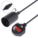 Presa di corrente per lampadario con portalampada E27 con cavo di prolunga da 1,8 m, spina grande UK, Big UK Plug, 1.8m