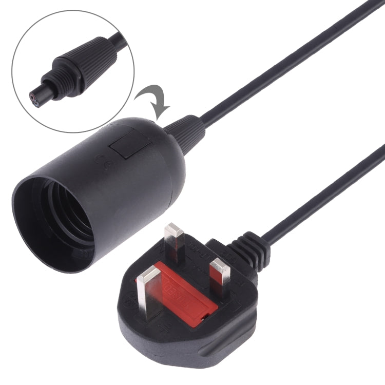 Presa di corrente per lampadario con portalampada E27 con cavo di prolunga da 1,8 m, spina grande UK, Big UK Plug, 1.8m