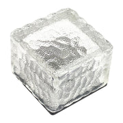 Lampada LED da giardino solare quadrata in vetro 7x7x5 cm