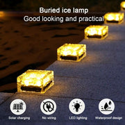 Lampada LED da giardino solare quadrata in vetro 7x7x5 cm