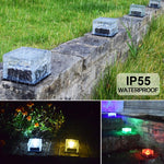 Lampada LED solare da giardino quadrata in vetro 7x7x5 cm