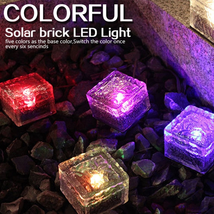 Lampada LED solare da giardino quadrata in vetro 7x7x5 cm