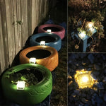 Lampada LED solare da giardino quadrata in vetro 7x7x5 cm