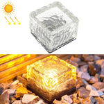 Lampada LED solare da giardino quadrata in vetro 7x7x5 cm