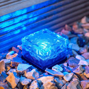 Lampada LED solare da giardino quadrata in vetro 10x10 cm