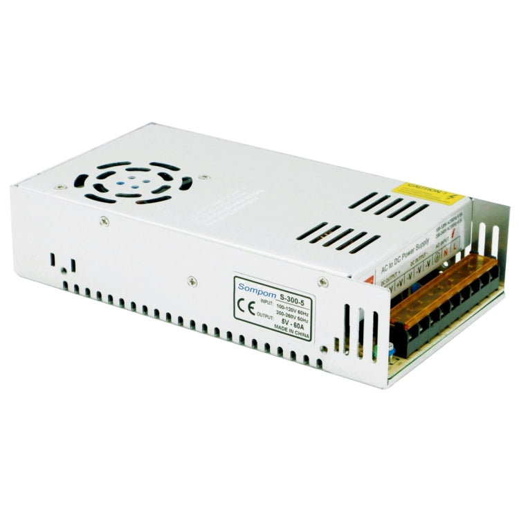 SOMPOM S-300-5 300W 5V 60A Driver di commutazione LED Striscia luminosa Display Schermo Illuminazione Monitor Alimentatore, 300W 5V/60A