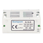 SOMPOM S-10-5 10W 5V 2A Driver di commutazione LED Striscia luminosa Display Schermo Illuminazione Monitor Alimentatore, 10W 5V/2A