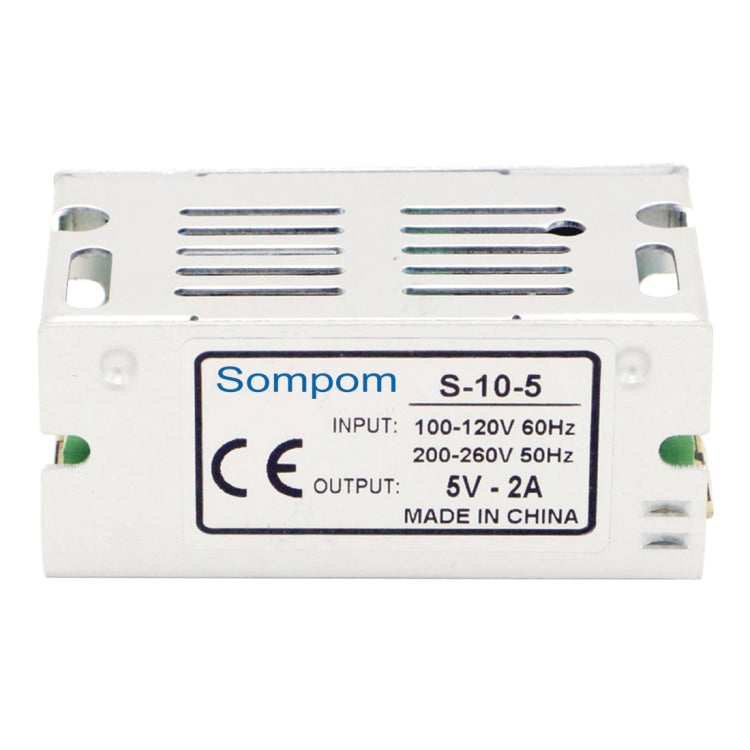 SOMPOM S-10-5 10W 5V 2A Driver di commutazione LED Striscia luminosa Display Schermo Illuminazione Monitor Alimentatore, 10W 5V/2A