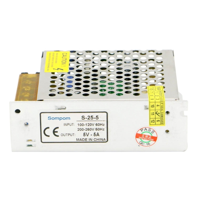 SOMPOM S-25-5 25W 5V 5A Driver di commutazione LED Striscia luminosa Display Schermo Illuminazione Monitor Alimentatore, 25W 5V/5A